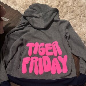 Tiger Friday Gray and Pink Hoodie